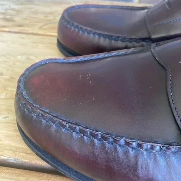 Timberland Made in USA Burgundy Penny Loafers Size 13 - Picture 3 of 3